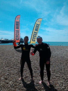 swimmers on beach